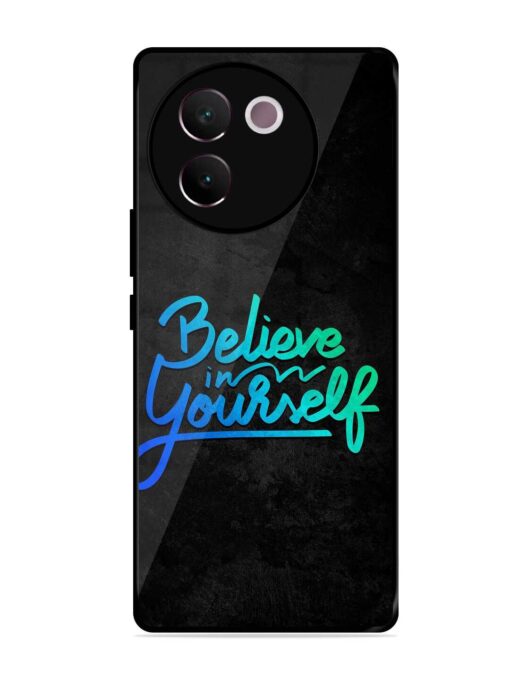 Believe In Yourself Glossy Metal Phone Cover for Vivo V30E (5G) Zapvi