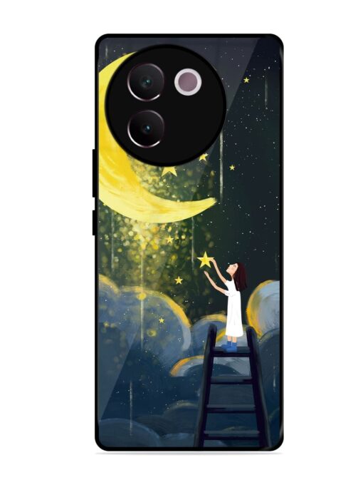 Moonlight Healing Night Illustration Glossy Metal TPU Phone Cover for Vivo V30E (5G) Zapvi