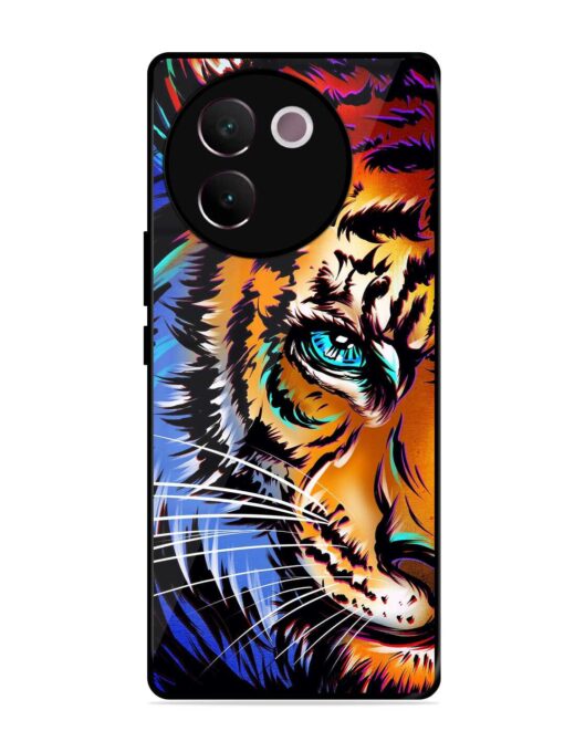 Colorful Lion Art Glossy Metal Phone Cover for Vivo V30E (5G) Zapvi