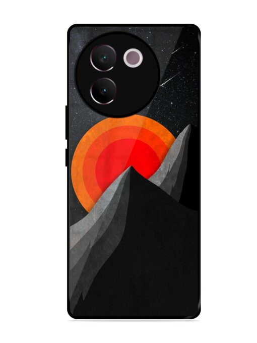 Black Mountain Glossy Metal Phone Cover for Vivo V30E (5G) Zapvi