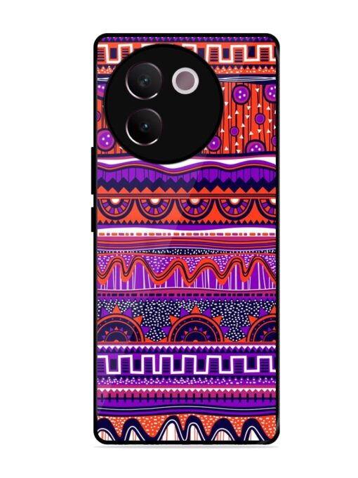 Ethnic Seamless Pattern Glossy Metal TPU Phone Cover for Vivo V30E (5G) Zapvi