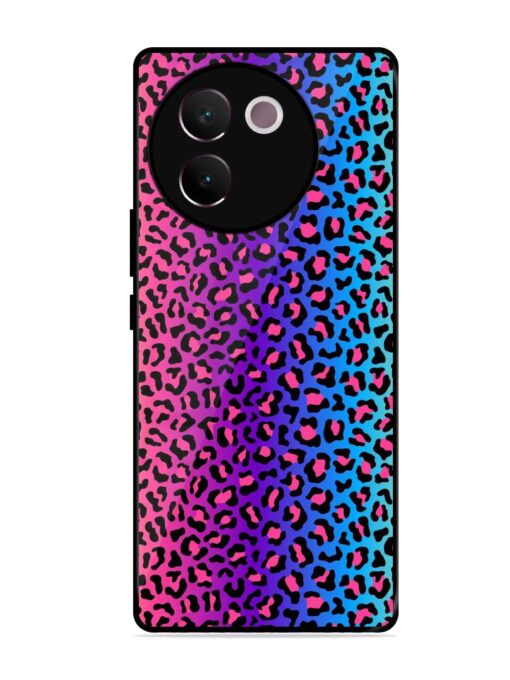 Colorful Leopard Seamless Glossy Metal Phone Cover for Vivo V30E (5G) Zapvi