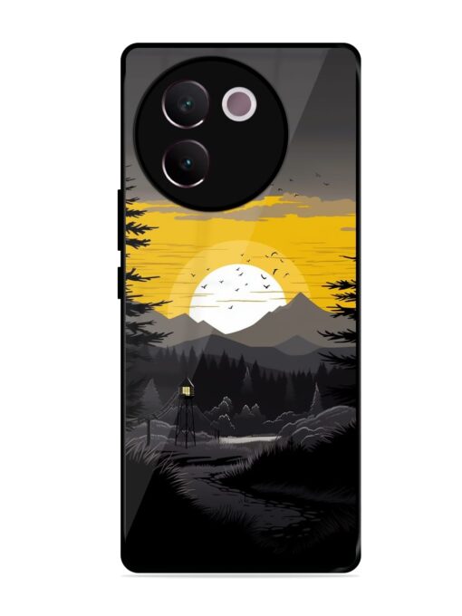 Sunset Vector Glossy Metal Phone Cover for Vivo V30E (5G) Zapvi