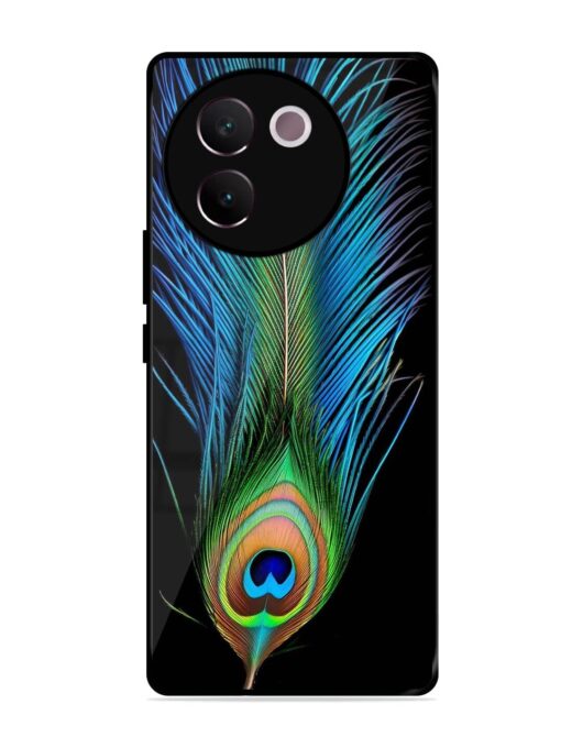 Peacock Feather Glossy Metal TPU Phone Cover for Vivo V30E (5G) Zapvi