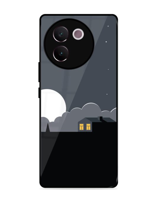 Full Moon Vector Art Glossy Metal Phone Cover for Vivo V30E (5G) Zapvi