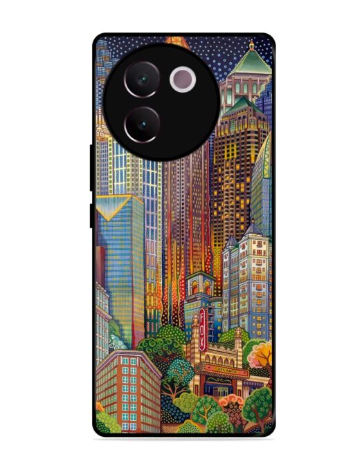 Cityscapes Art Glossy Metal Phone Cover for Vivo V30E (5G) Zapvi