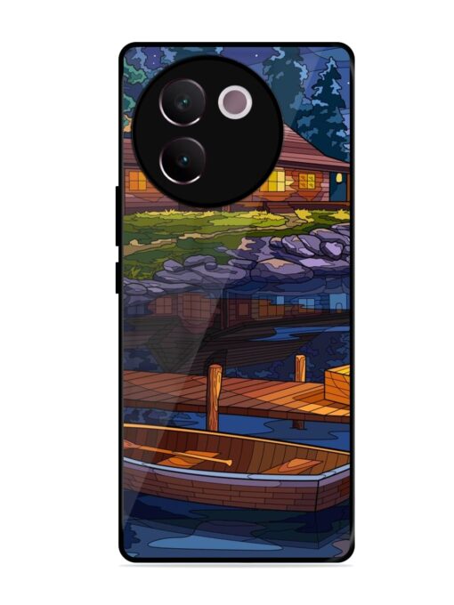 Village Night Scene Glossy Metal Phone Cover for Vivo V30E (5G) Zapvi