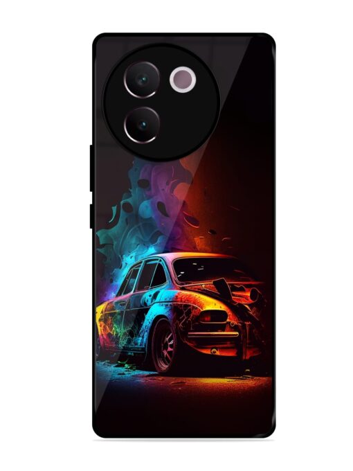 High Classic Car Art Glossy Metal Phone Cover for Vivo V30E (5G) Zapvi