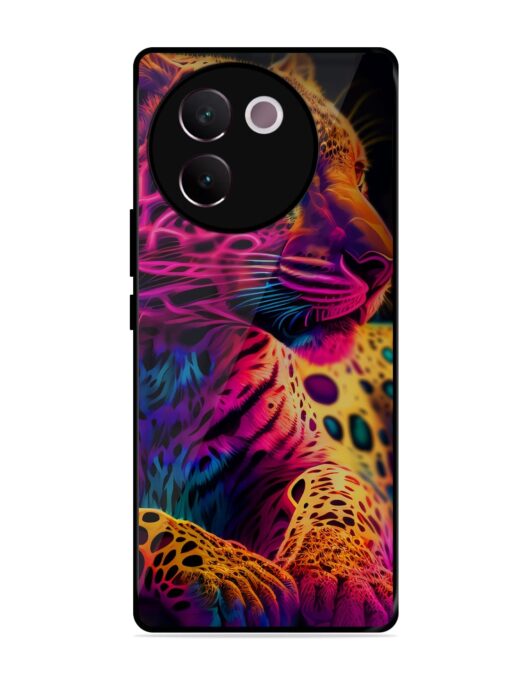 Leopard Art Glossy Metal Phone Cover for Vivo V30E (5G) Zapvi