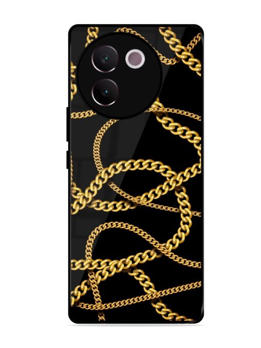 Decorative Golde Chain Glossy Metal Phone Cover for Vivo V30E (5G) Zapvi