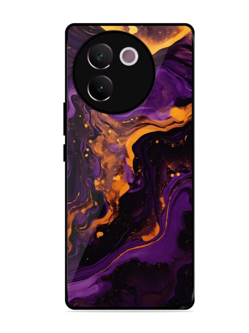 Painting Of A Purple Glossy Metal Phone Cover for Vivo V30E (5G) Zapvi