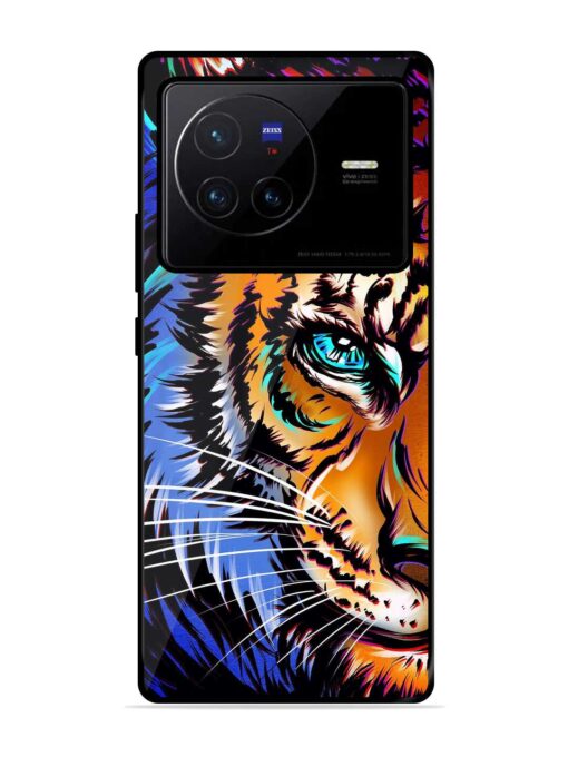 Colorful Lion Art Glossy Metal Phone Cover for Vivo X80 Zapvi