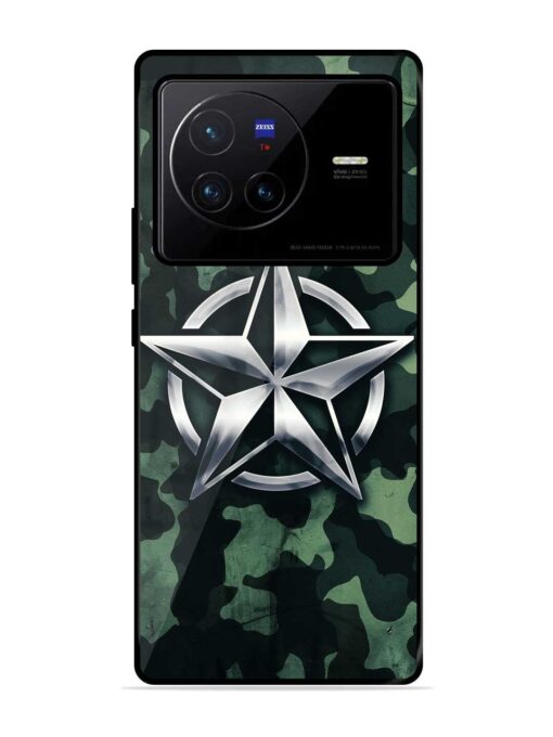 Indian Army Star Design Glossy Metal Phone Cover for Vivo X80