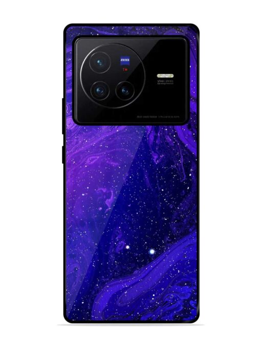 Galaxy Acrylic Abstract Art Glossy Metal Phone Cover for Vivo X80