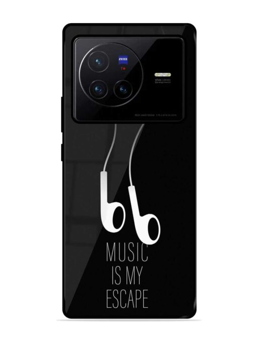 Music Is My Escape Glossy Metal Phone Cover for Vivo X80 Zapvi