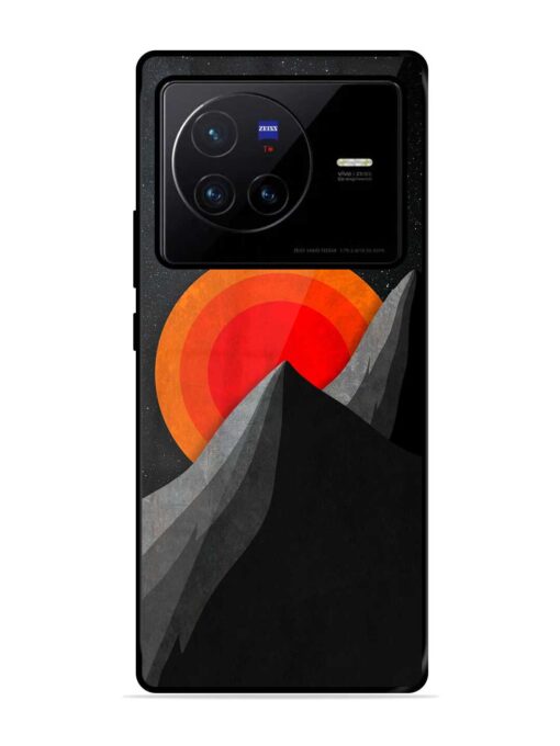 Black Mountain Glossy Metal Phone Cover for Vivo X80 Zapvi