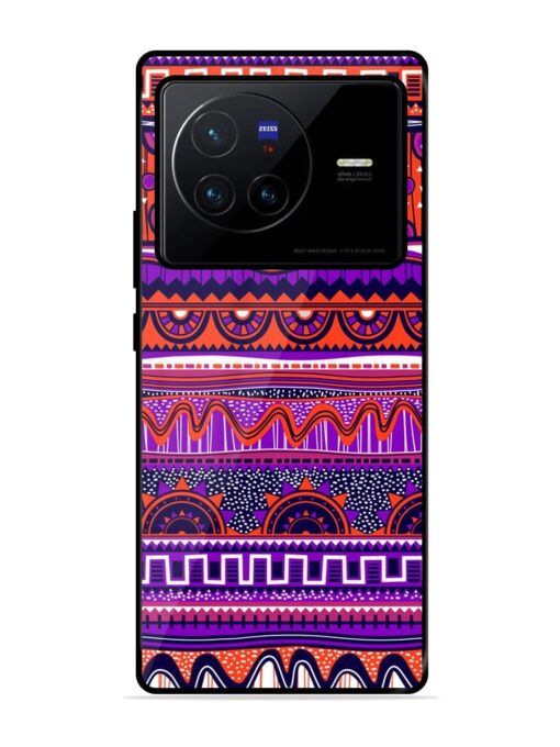 Ethnic Seamless Pattern Glossy Metal TPU Phone Cover for Vivo X80