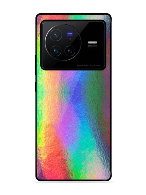 Colorful Holographic Background Glossy Metal TPU Phone Cover for Vivo X80