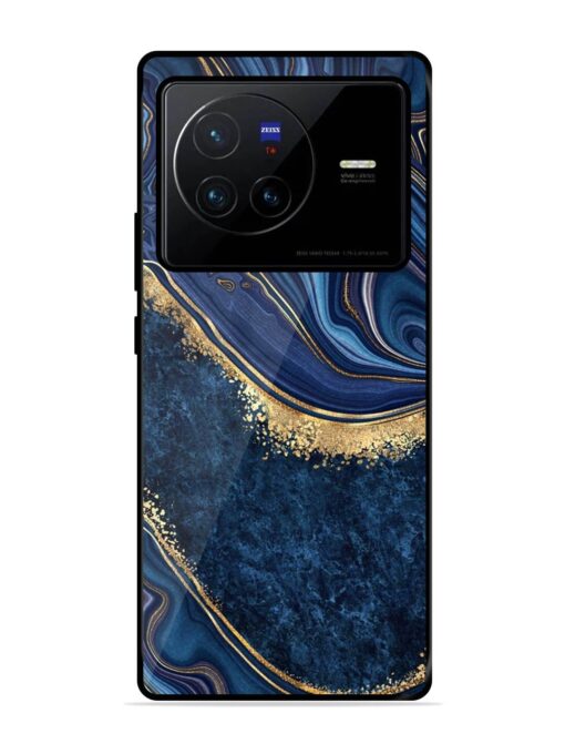 Abstract Background Blue Glossy Metal TPU Phone Cover for Vivo X80 Zapvi