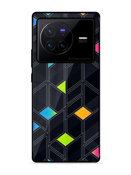 Abstract Mosaic Seamless Glossy Metal Phone Cover for Vivo X80 Zapvi