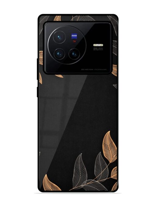 Foliage Art Glossy Metal Phone Cover for Vivo X80