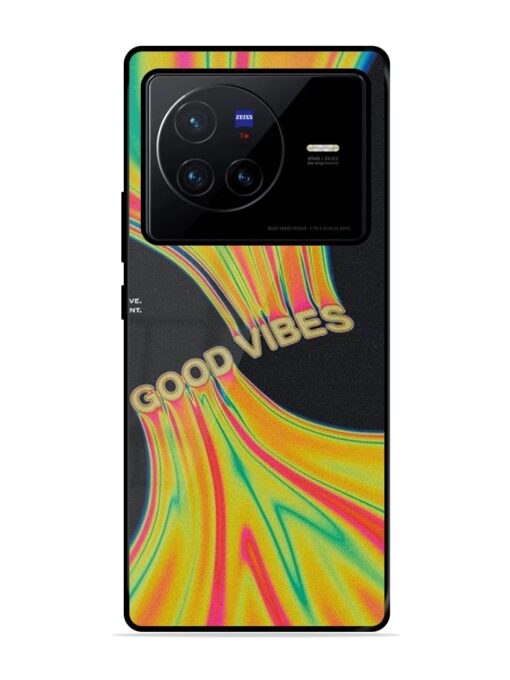 Good Vibes Glossy Metal Phone Cover for Vivo X80