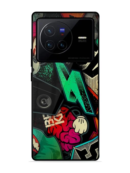 Graffiti Art Glossy Metal Phone Cover for Vivo X80