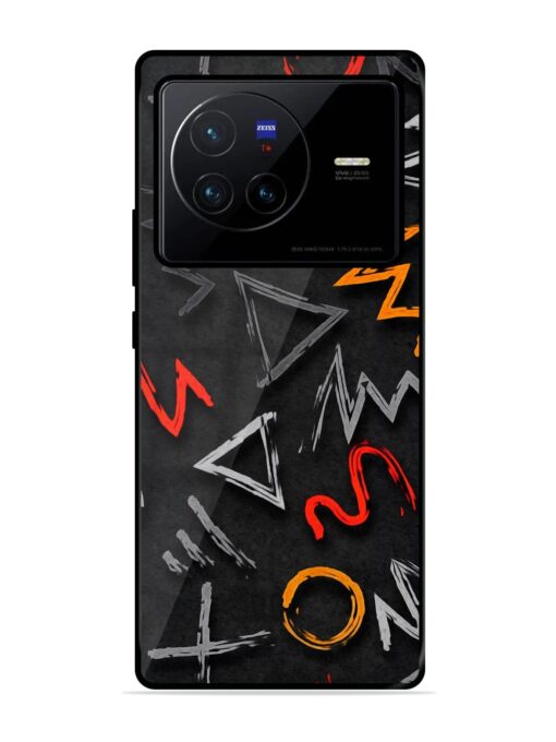 Grungy Graffiti Glossy Metal Phone Cover for Vivo X80 Zapvi