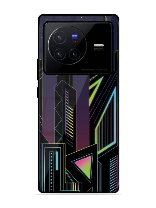 Neon Dreamscape Glossy Metal Phone Cover for Vivo X80 Zapvi