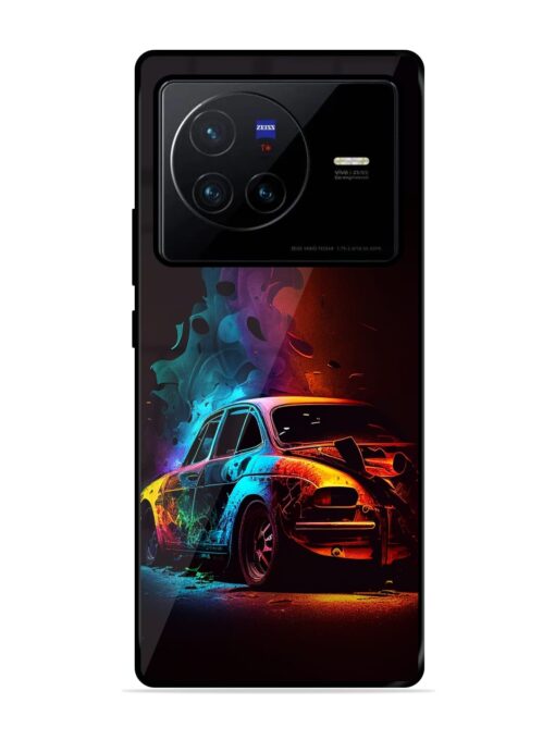 High Classic Car Art Glossy Metal Phone Cover for Vivo X80 Zapvi