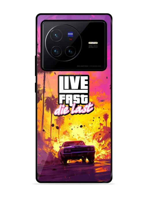 Live Fast Glossy Metal Phone Cover for Vivo X80