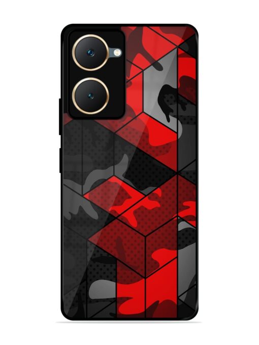 Royal Red Camouflage Pattern Glossy Metal Phone Cover for Vivo Y18 Zapvi