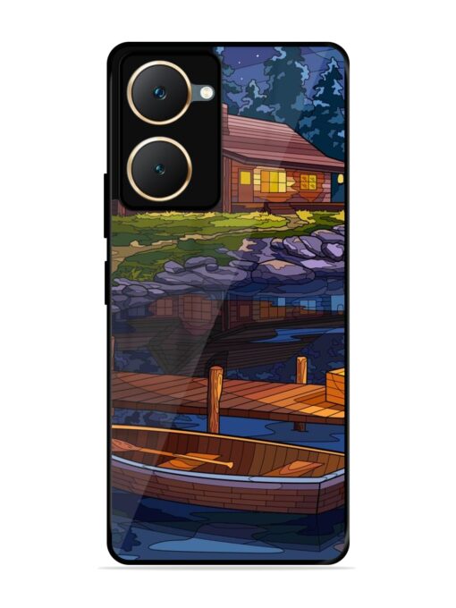 Village Night Scene Glossy Metal Phone Cover for Vivo Y18 Zapvi