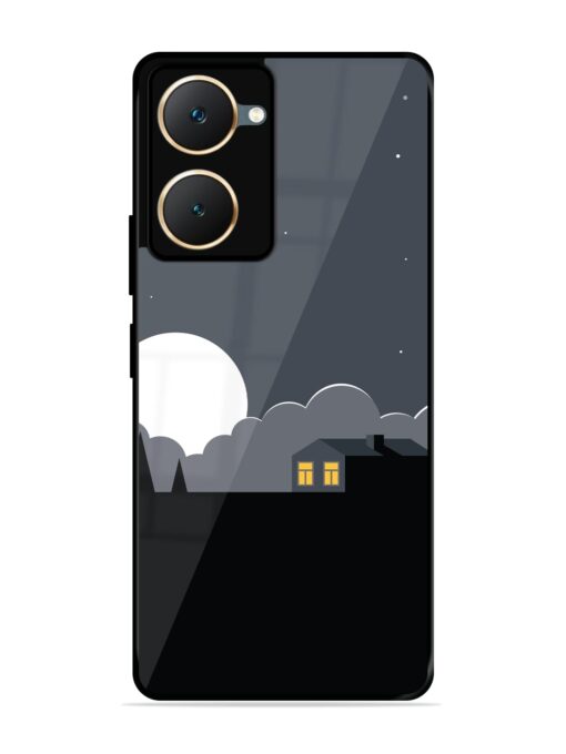 Full Moon Vector Art Glossy Metal Phone Cover for Vivo Y18E