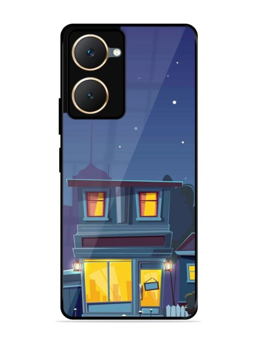 Vector Night House Glossy Metal Phone Cover for Vivo Y18E Zapvi