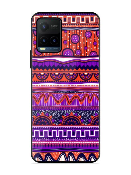 Ethnic Seamless Pattern Glossy Metal TPU Phone Cover for Vivo Y21T Zapvi