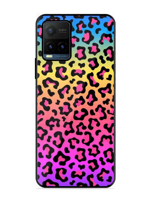 Neon Rainbow Colored Glossy Metal Phone Cover for Vivo Y21T Zapvi