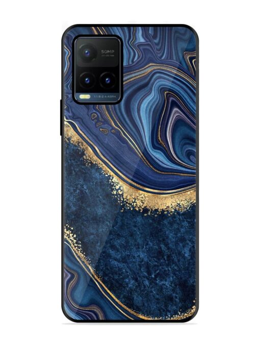 Abstract Background Blue Glossy Metal TPU Phone Cover for Vivo Y21T