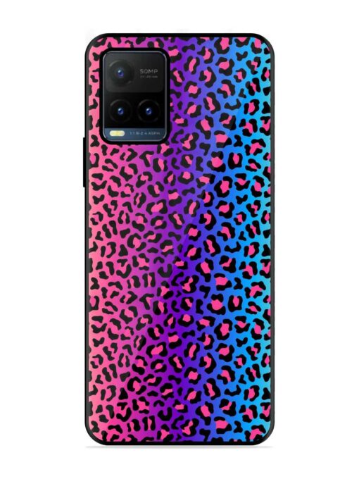 Colorful Leopard Seamless Glossy Metal Phone Cover for Vivo Y21T