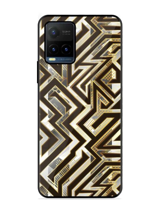 Technology Geometric Seamless Glossy Metal Phone Cover for Vivo Y21T Zapvi