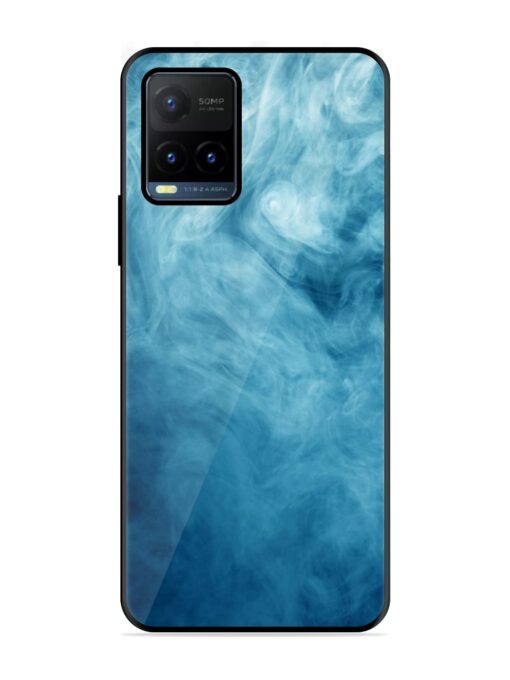 Blue Smoke Art Glossy Metal Phone Cover for Vivo Y21T