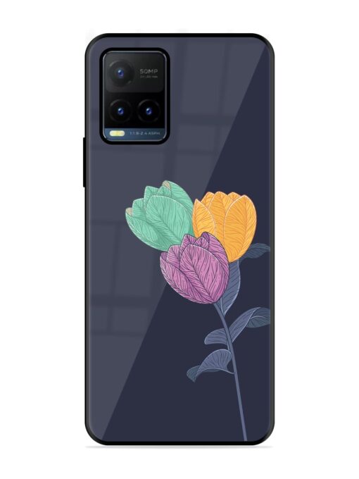 Flower Vector Glossy Metal Phone Cover for Vivo Y21T Zapvi