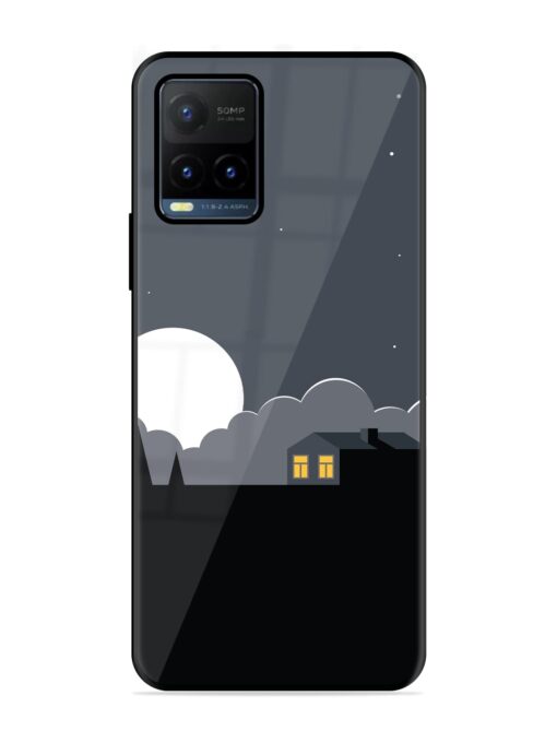 Full Moon Vector Art Glossy Metal Phone Cover for Vivo Y21T