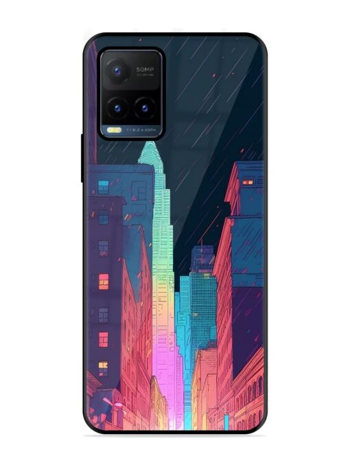 Minimal City Art Glossy Metal Phone Cover for Vivo Y21T Zapvi