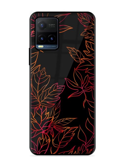 Red Floral Pattern Glossy Metal Phone Cover for Vivo Y21T Zapvi