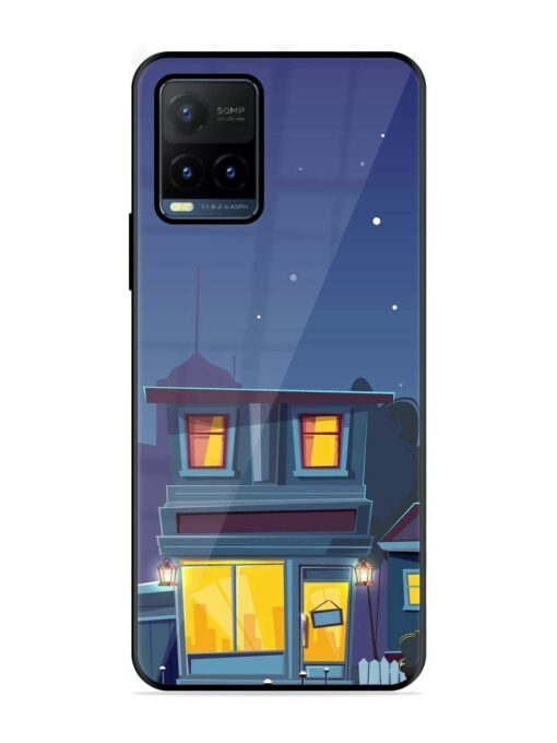 Vector Night House Glossy Metal Phone Cover for Vivo Y21T Zapvi