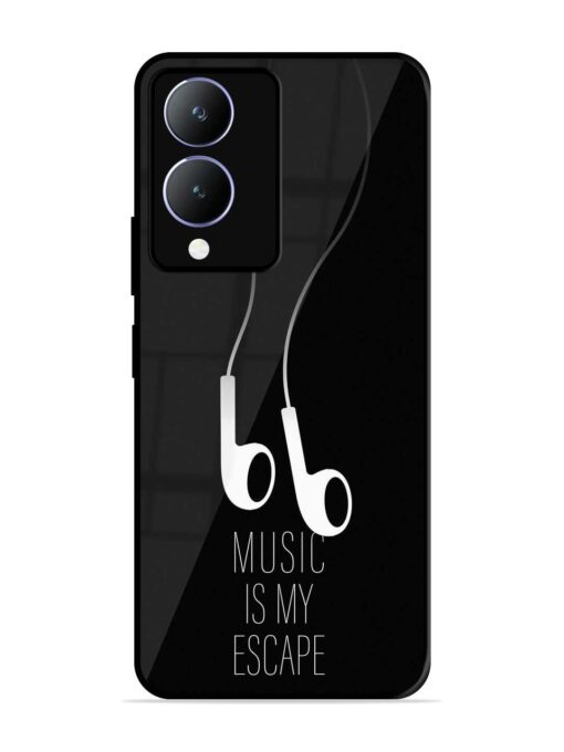 Music Is My Escape Glossy Metal Phone Cover for Vivo Y28 (5G) Zapvi