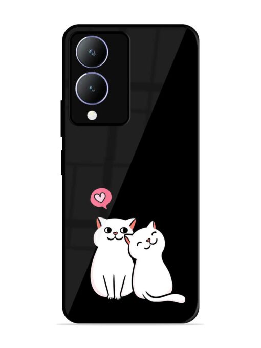 Cat Love Glossy Metal Phone Cover for Vivo Y28 (5G) Zapvi