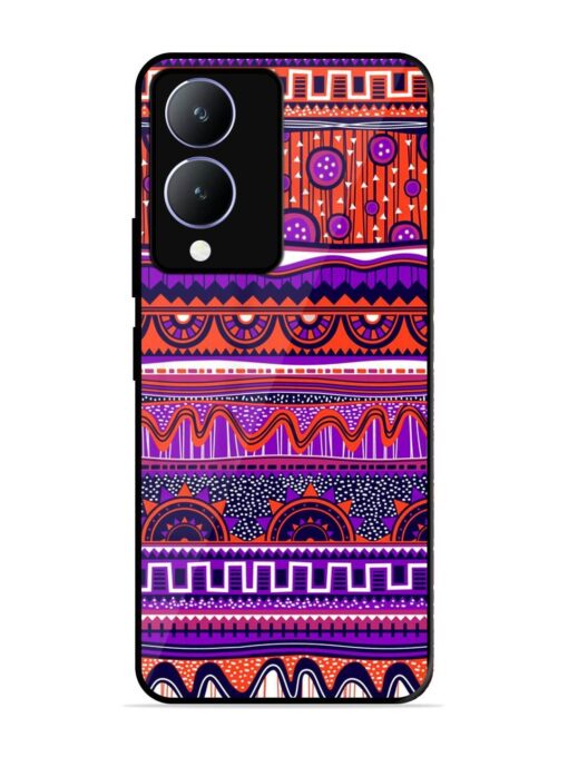 Ethnic Seamless Pattern Glossy Metal TPU Phone Cover for Vivo Y28 (5G) Zapvi