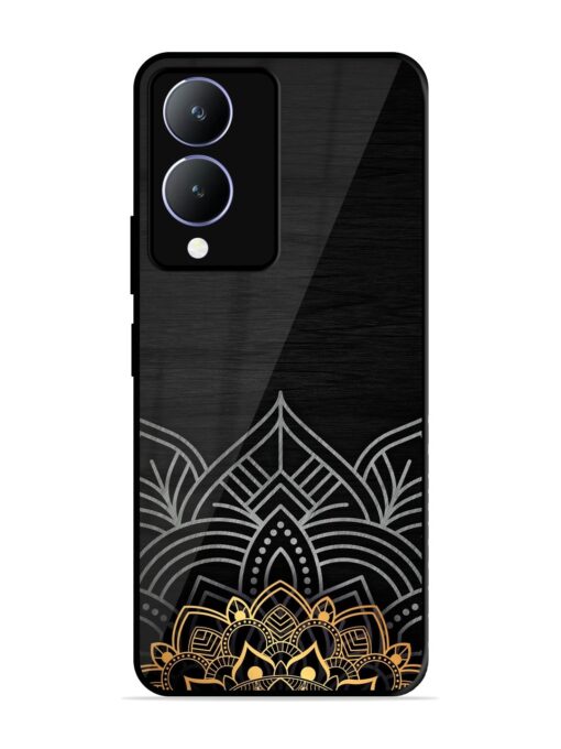 Decorative Golden Pattern Glossy Metal Phone Cover for Vivo Y28 (5G) Zapvi